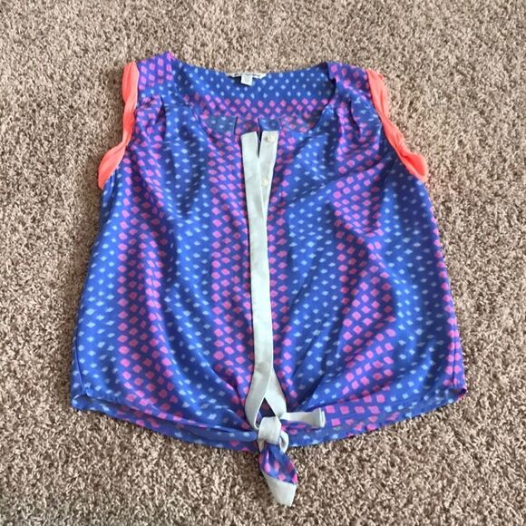 Cute Blue & Purple American Eagle Top with tie - Picture 1 of 3